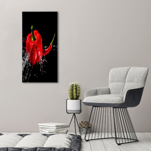 Acrylic glass print Two peppers