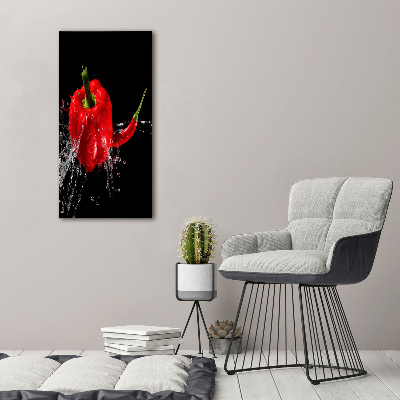 Acrylic glass print Two peppers