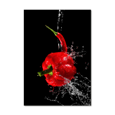 Acrylic glass print Two peppers