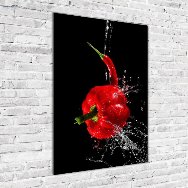 Acrylic glass print Two peppers