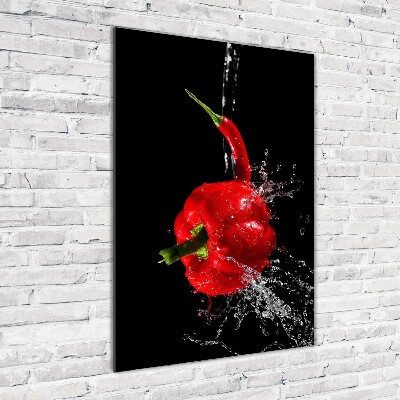 Acrylic glass print Two peppers