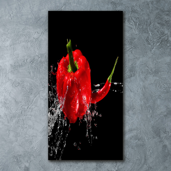 Acrylic glass print Two peppers