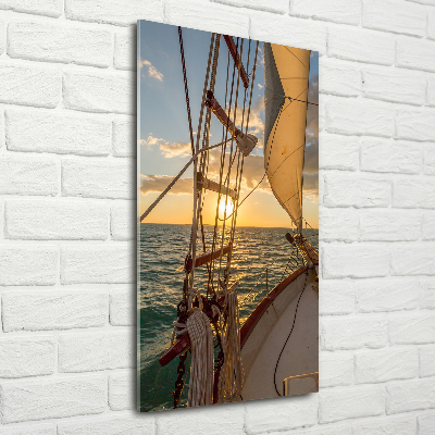 Acrylic print Yacht at sea