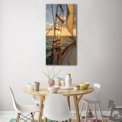 Acrylic print Yacht at sea