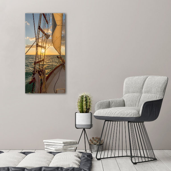 Acrylic print Yacht at sea