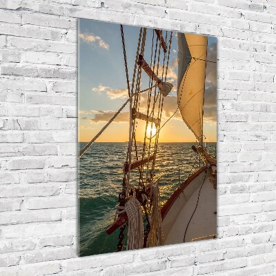 Acrylic print Yacht at sea