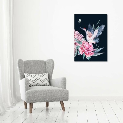 Wall art acrylic Cranes and peonies