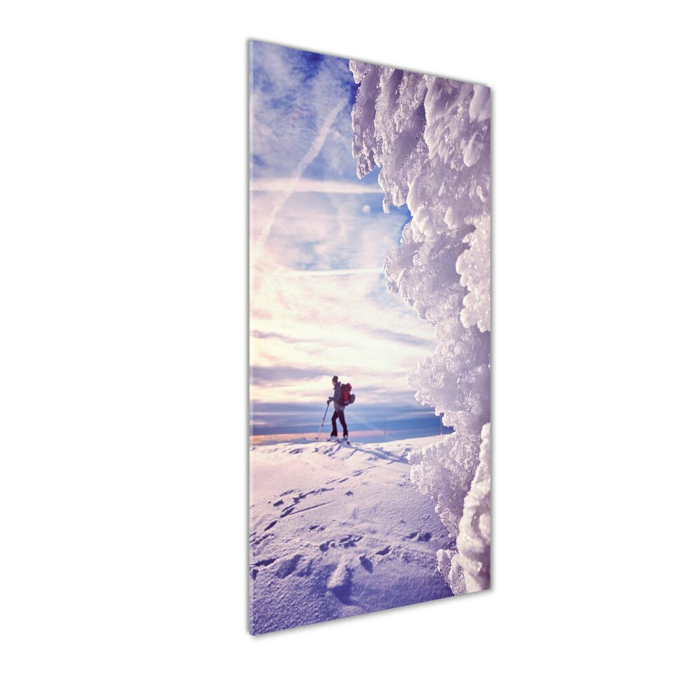 Acrylic glass print Skier