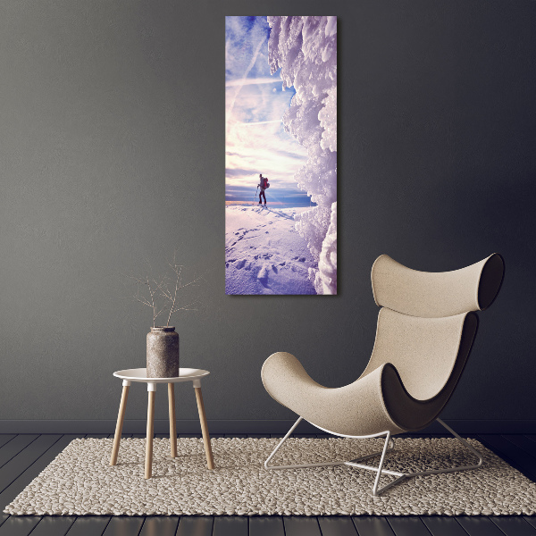 Acrylic glass print Skier