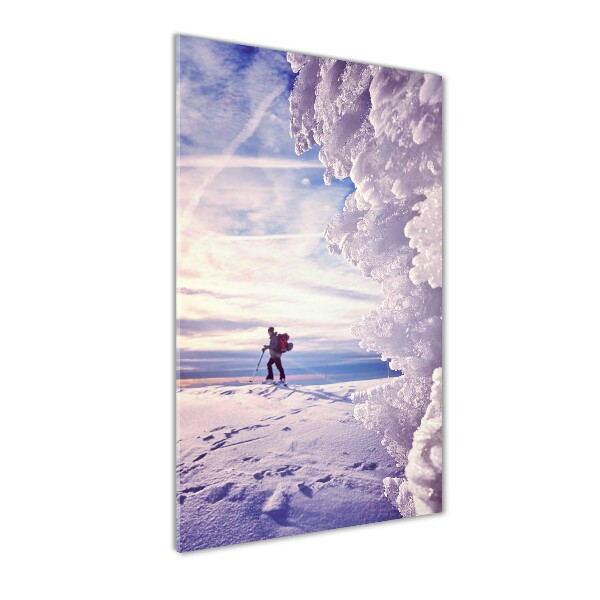 Acrylic glass print Skier