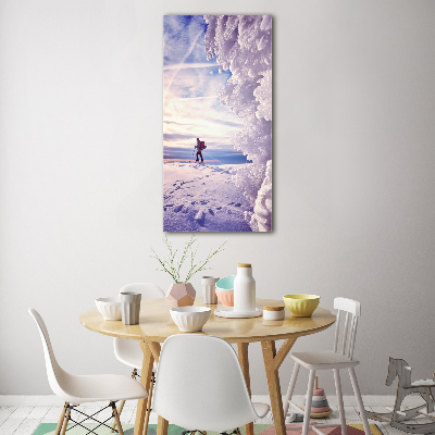 Acrylic glass print Skier