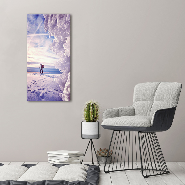 Acrylic glass print Skier