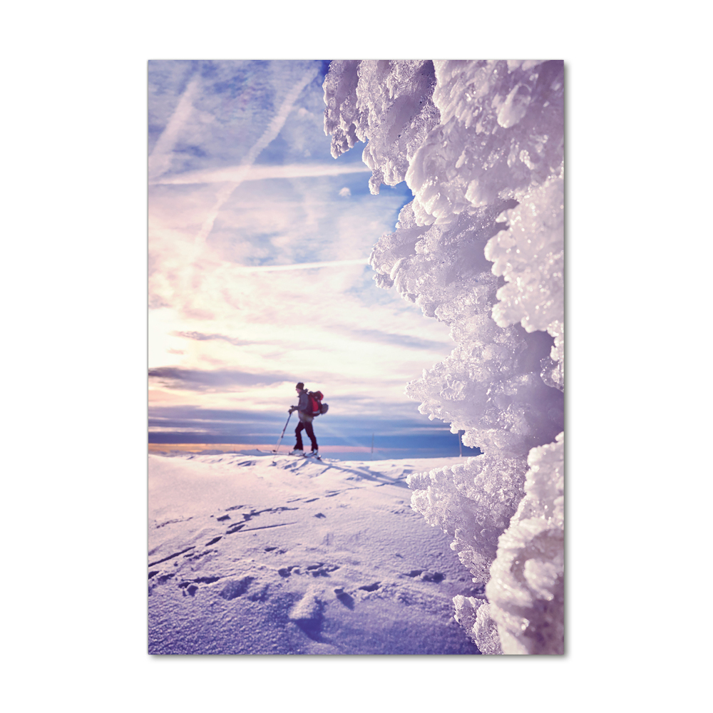 Acrylic glass print Skier