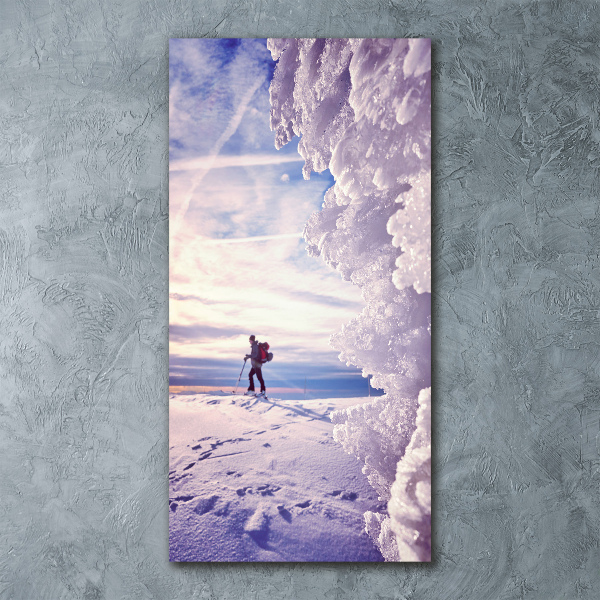 Acrylic glass print Skier