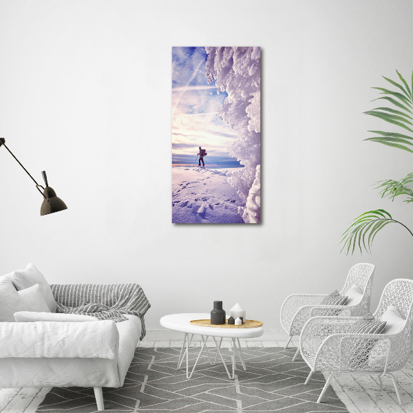 Acrylic glass print Skier