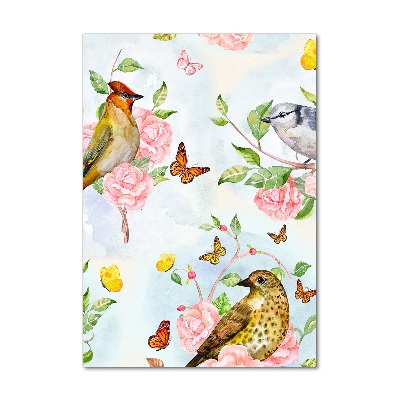 Acrylic wall art Birds butterflies flowers