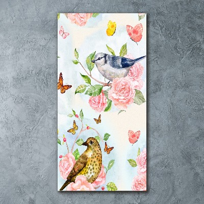 Acrylic wall art Birds butterflies flowers