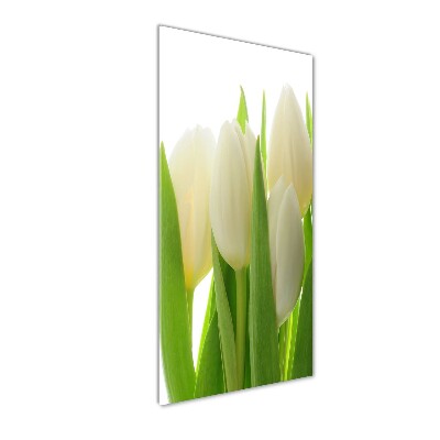 Acrylic wall art White tulips