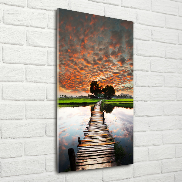 Acrylic wall art Wooden bridge