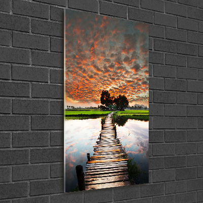 Acrylic wall art Wooden bridge