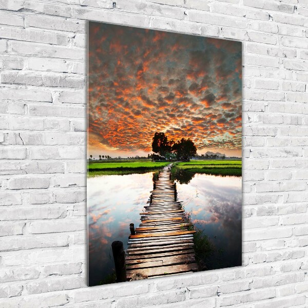 Acrylic wall art Wooden bridge