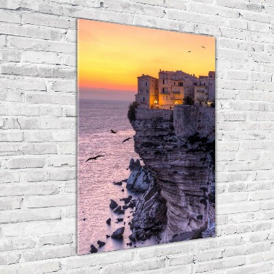 Acrylic print Houses on the cliff