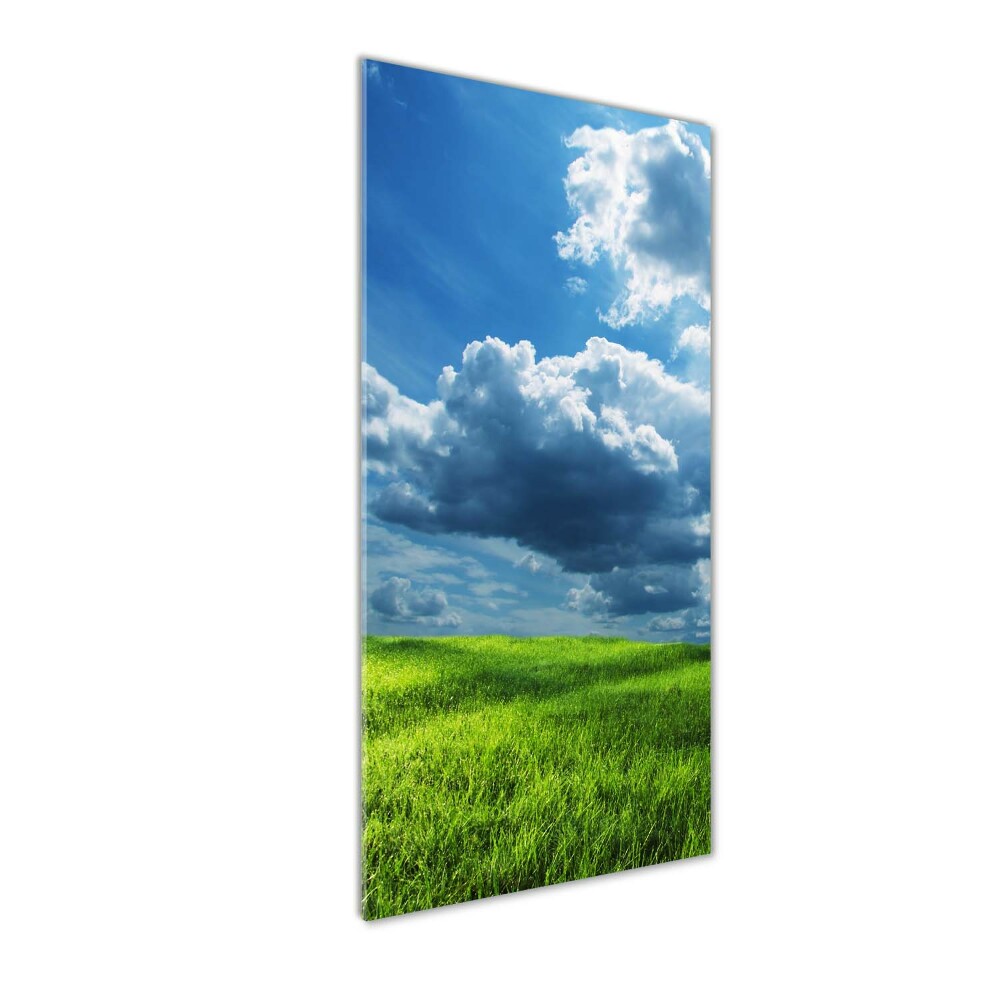 Acrylic print Clouds above the field