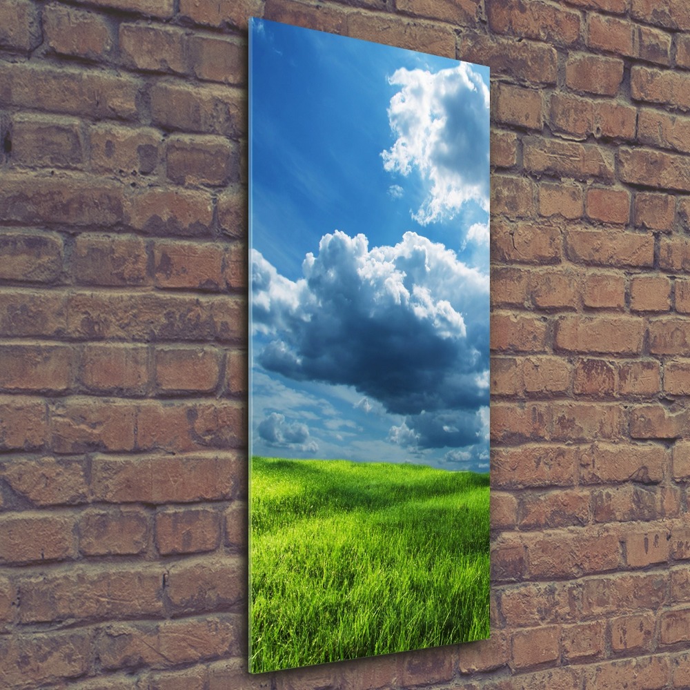 Acrylic print Clouds above the field