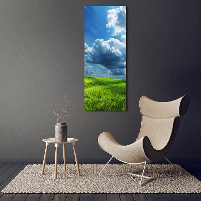 Acrylic print Clouds above the field