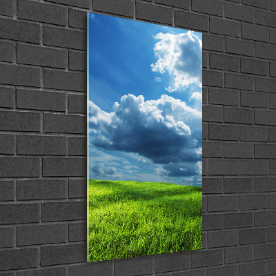 Acrylic print Clouds above the field