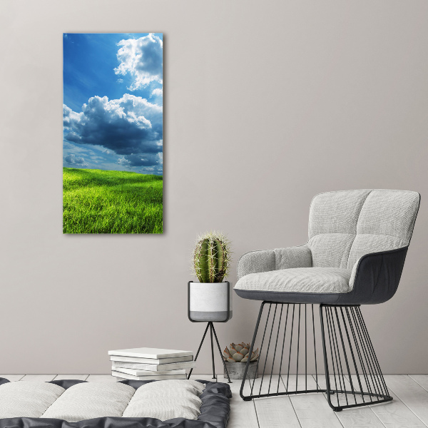 Acrylic print Clouds above the field