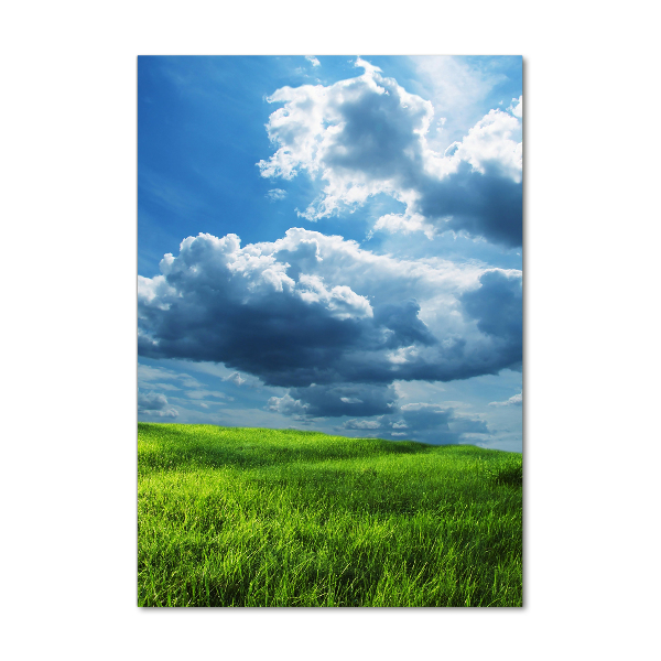 Acrylic print Clouds above the field