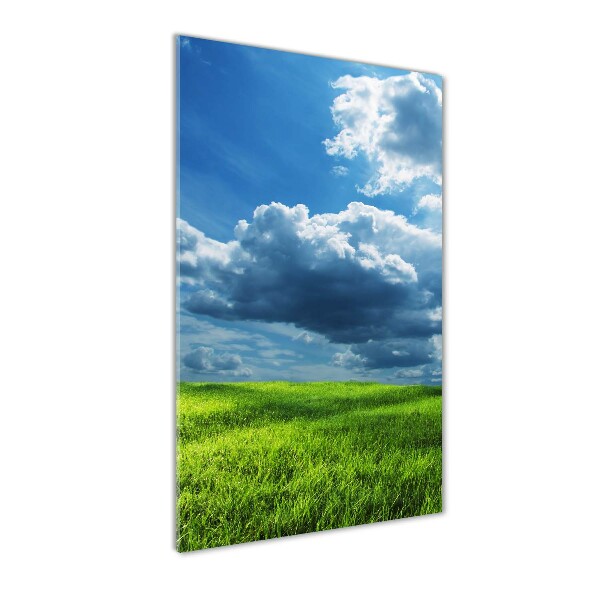 Acrylic print Clouds above the field