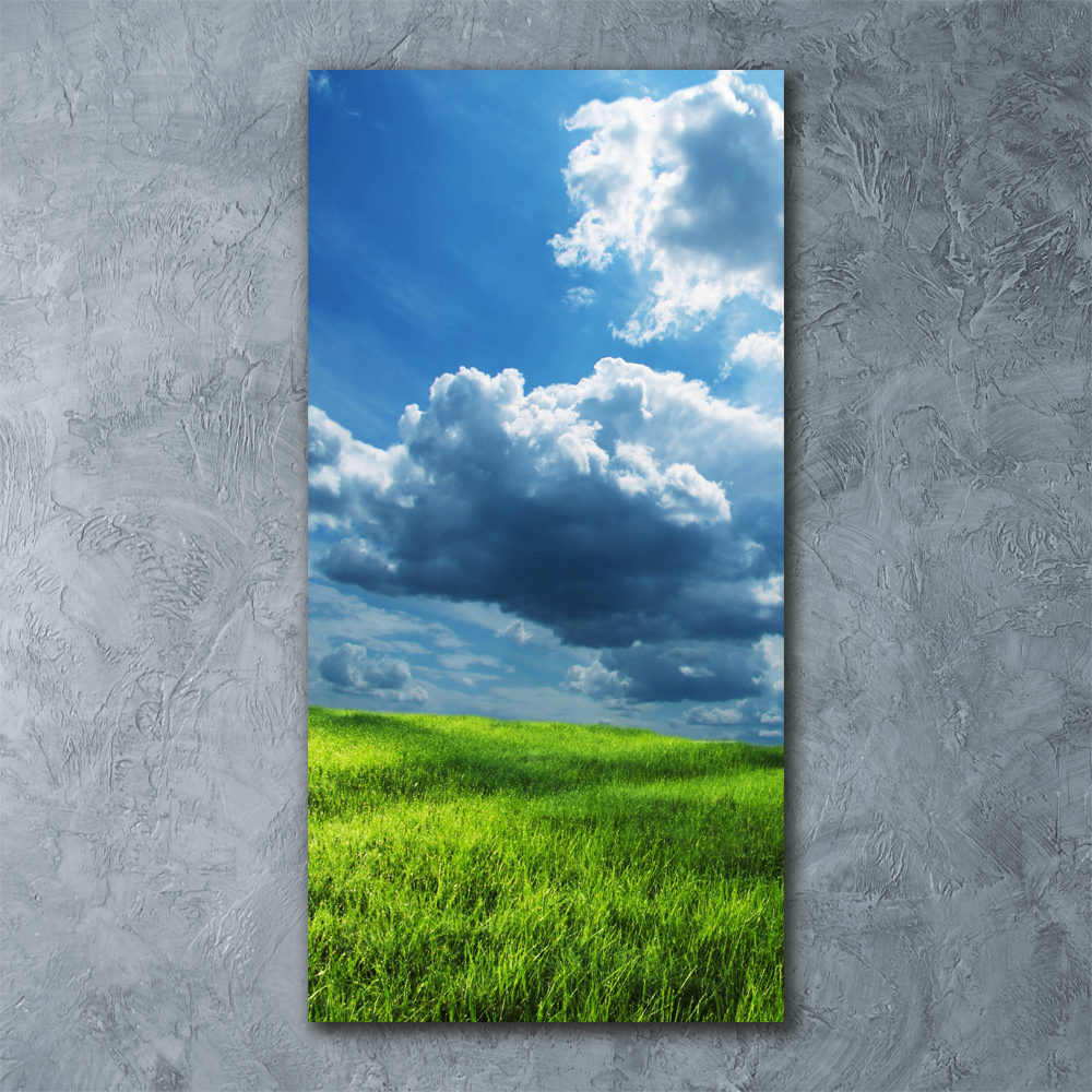 Acrylic print Clouds above the field