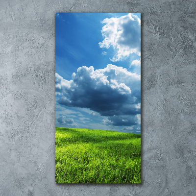 Acrylic print Clouds above the field