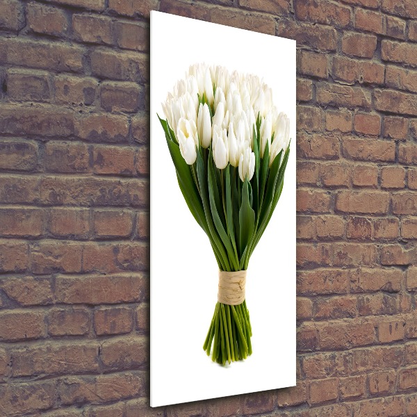 Acrylic wall art White tulips