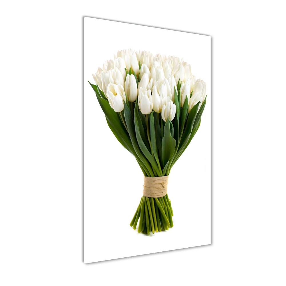 Acrylic wall art White tulips