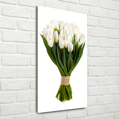 Acrylic wall art White tulips