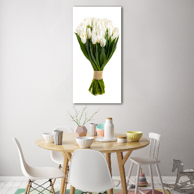 Acrylic wall art White tulips