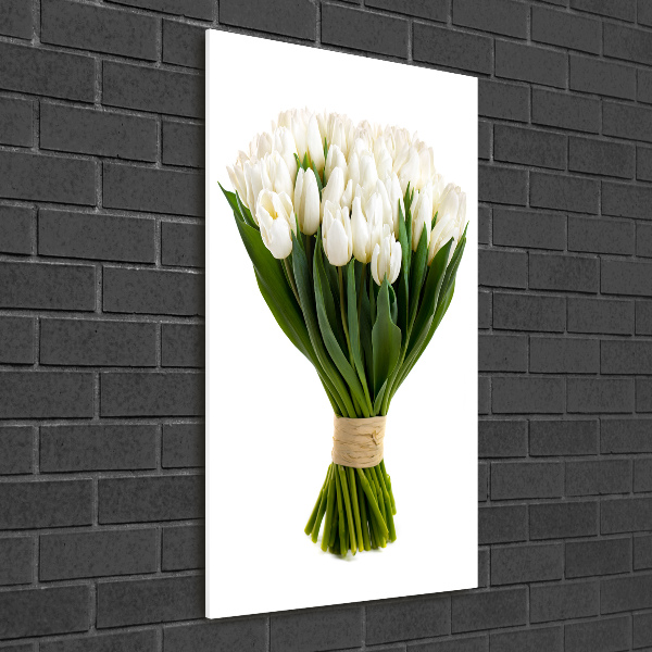 Acrylic wall art White tulips