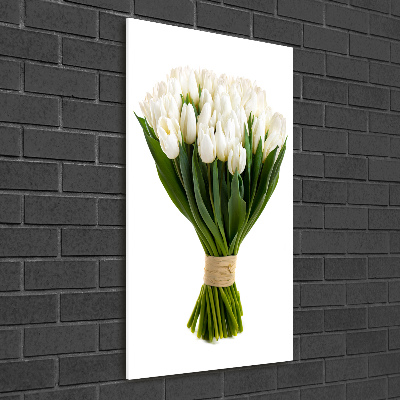 Acrylic wall art White tulips