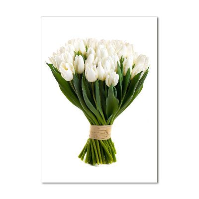 Acrylic wall art White tulips