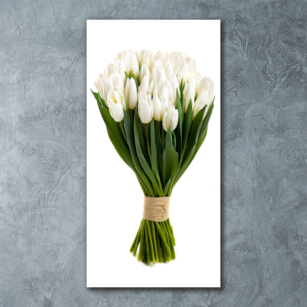 Acrylic wall art White tulips