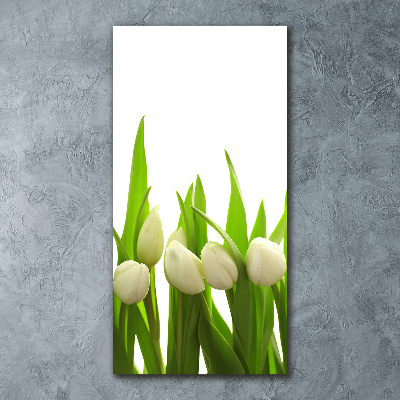 Acrylic wall art White tulips