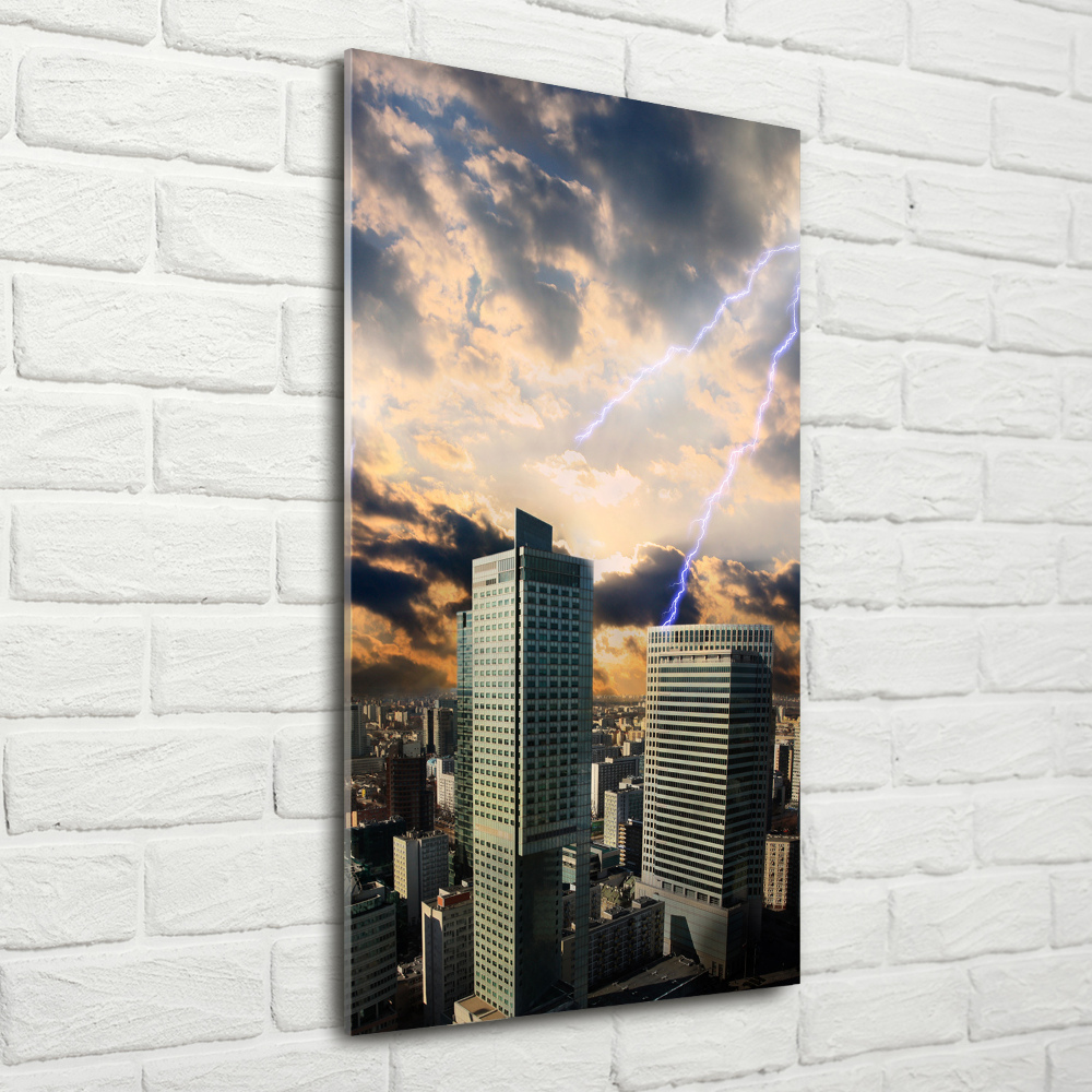 Acrylic glass print Storm over Warsaw