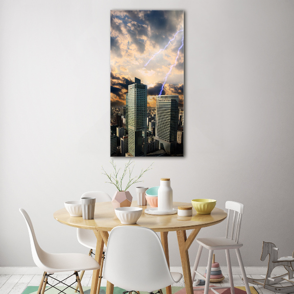 Acrylic glass print Storm over Warsaw