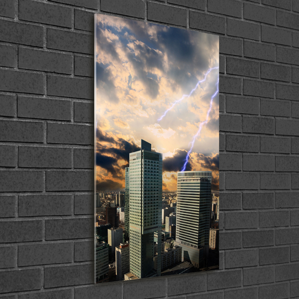 Acrylic glass print Storm over Warsaw