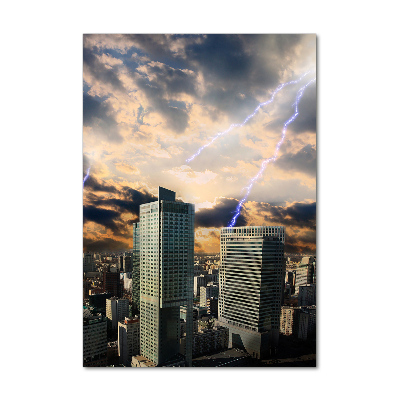 Acrylic glass print Storm over Warsaw