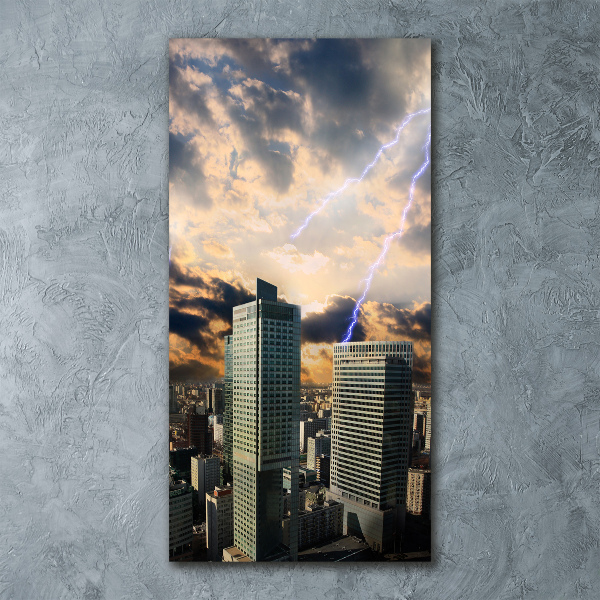 Acrylic glass print Storm over Warsaw