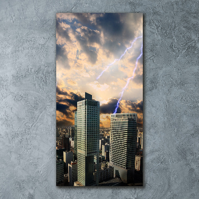 Acrylic glass print Storm over Warsaw